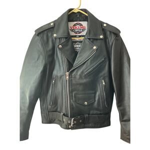 NEW Viking Cycling Motorcycle Jacket/Leather Jacket Black Men’s Small Never Worn